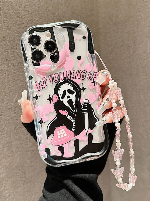 Shein Funda transparente de Halloween para Apple con diseño de calavera rosa, compatible con iPhone - Quierox - Tienda Online