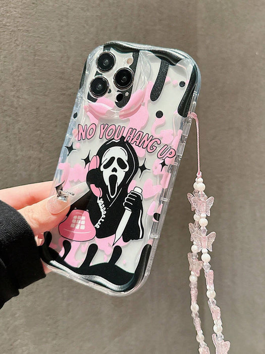 Shein Funda transparente de Halloween para Apple con diseño de calavera rosa, compatible con iPhone - Quierox - Tienda Online