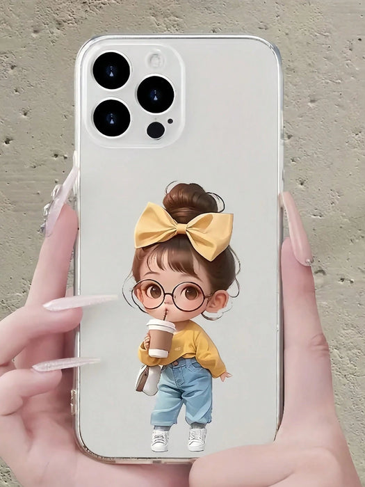 Shein Funda transparente de TPU con estampado de una linda niña para iphone 13 pro max - Quierox - Tienda Online