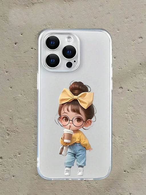 Shein Funda transparente de TPU con estampado de una linda niña para iphone 13 pro max - Quierox - Tienda Online