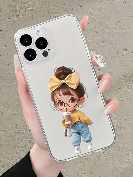Shein Funda transparente de TPU con estampado de una linda niña para iphone 13 pro max - Quierox - Tienda Online