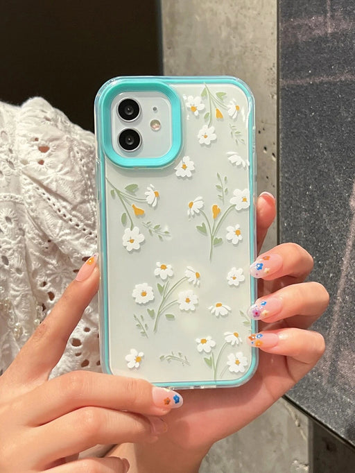 Shein Funda transparente para teléfono con estampado de flores 3 en 1 - Quierox - Tienda Online