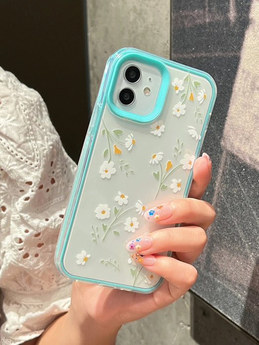 Shein Funda transparente para teléfono con estampado de flores 3 en 1 - Quierox - Tienda Online