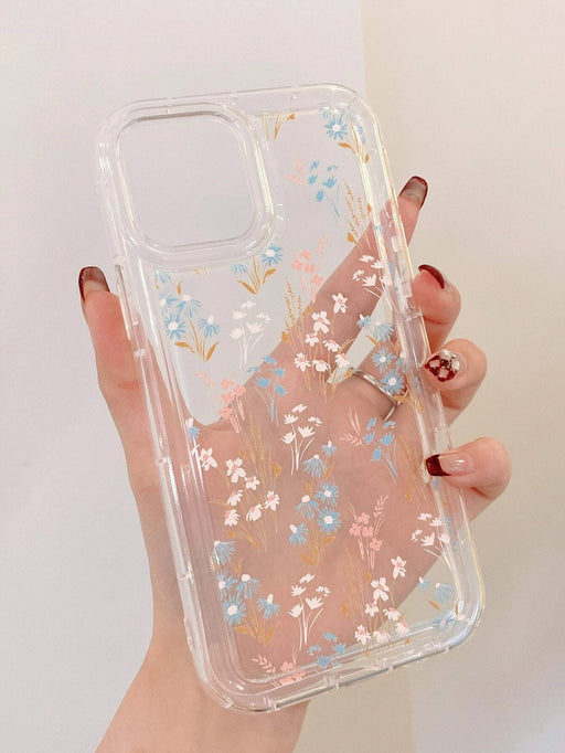 Shein Funda transparente para teléfono con estampado floral - Quierox - Tienda Online