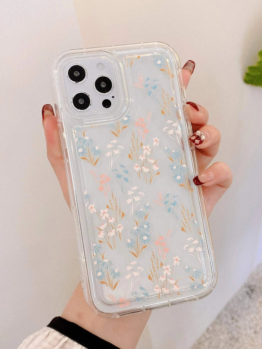 Shein Funda transparente para teléfono con estampado floral - Quierox - Tienda Online