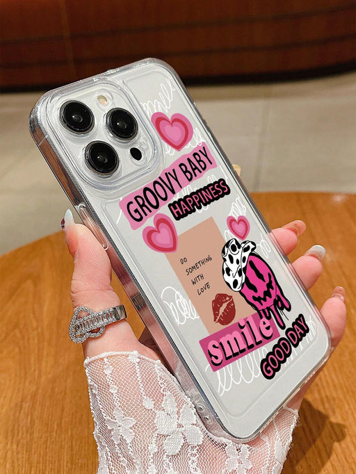 Shein Funda transparente para teléfono con letras gráficas - Quierox - Tienda Online