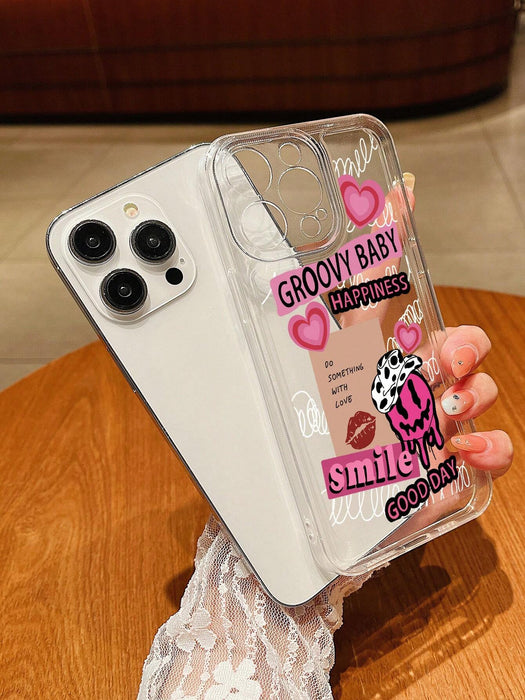 Shein Funda transparente para teléfono con letras gráficas - Quierox - Tienda Online