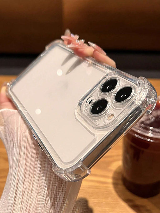 Shein Funda transparente para teléfono resistente con botones plateados para iPhone XR - Quierox - Tienda Online