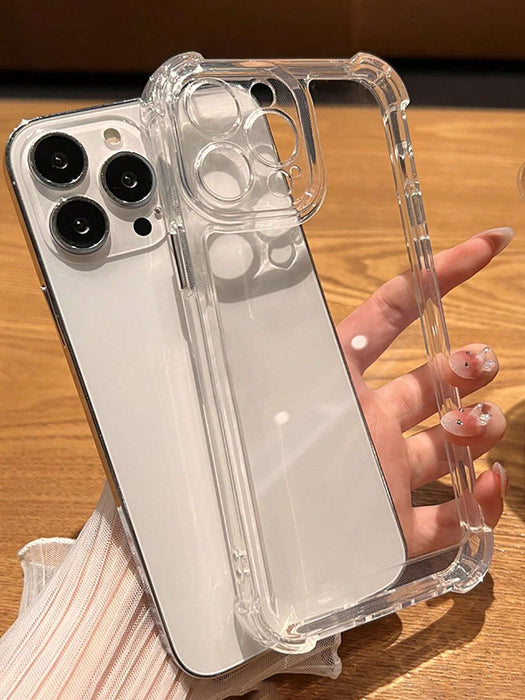 Shein Funda transparente para teléfono resistente con botones plateados para iPhone XR - Quierox - Tienda Online