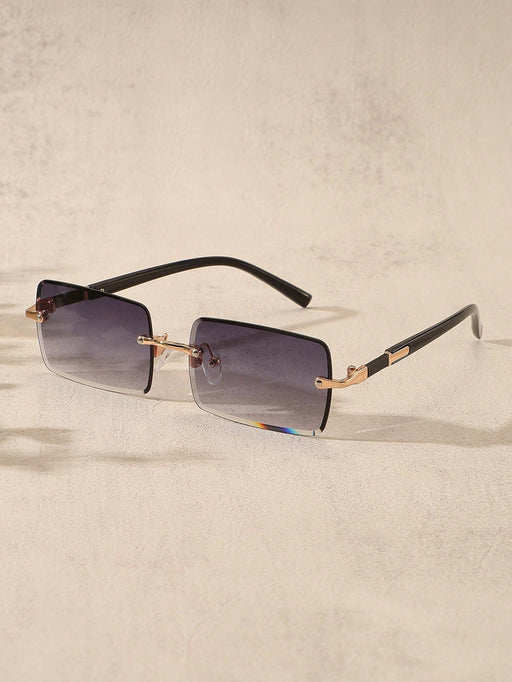 SHEIN Gafas de moda retro rectangulares sin montura para hombre y mujer - Quierox - Tienda Online