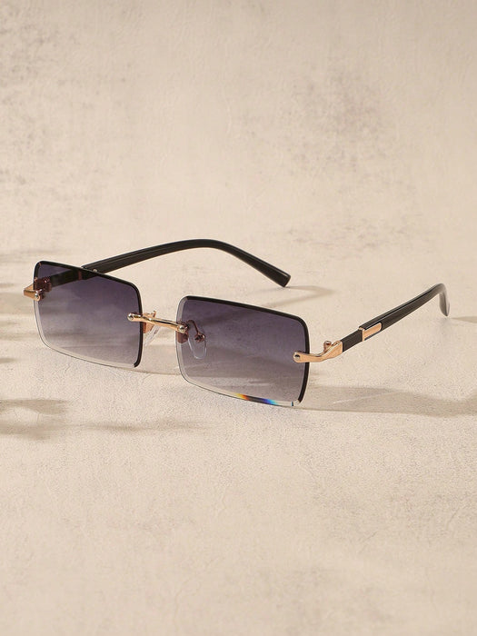 SHEIN Gafas de moda retro rectangulares sin montura para hombre y mujer - Quierox - Tienda Online