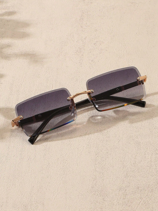 SHEIN Gafas de moda retro rectangulares sin montura para hombre y mujer - Quierox - Tienda Online