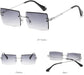 SHEIN Gafas de sol rectangulares sin montura para mujer y hombre - Quierox - Tienda Online