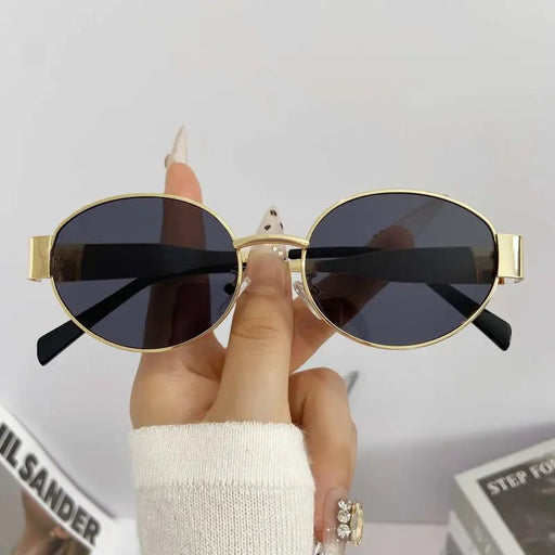 Shein Gafas ovaladas pequeñas clásicas, monturas de metal pulido, estilo de diseñador, accesorios de moda - Quierox - Tienda Online