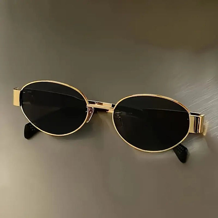 Shein Gafas ovaladas pequeñas clásicas, monturas de metal pulido, estilo de diseñador, accesorios de moda - Quierox - Tienda Online