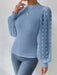SHEIN Gaivellea Camiseta de manga farol con cuello alto y estampado de lunares suizos - Quierox - Tienda Online