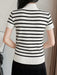 SHEIN Gaivellea Top de punto ajustado con cuello alto y estampado de rayas - Quierox - Tienda Online