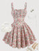 SHEIN Girlism Vestido rosa con estampado floral y escote fruncido para niñas preadolescentes - Quierox - Tienda Online