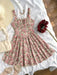 SHEIN Girlism Vestido rosa con estampado floral y escote fruncido para niñas preadolescentes - Quierox - Tienda Online