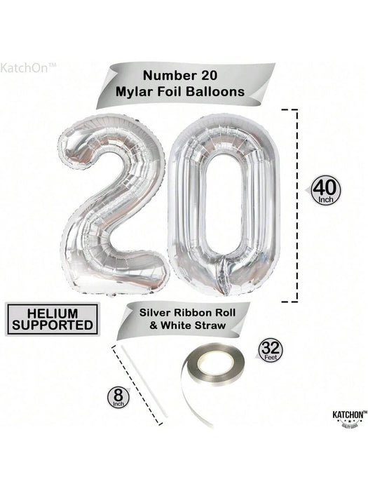 Shein Globo plateado número 20 de 40 pulgadas - Quierox - Tienda Online