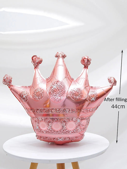 SHEIN Globos decorativos de corona rosa y azul de 30 pulgadas para fondo de fiesta - Quierox - Tienda Online