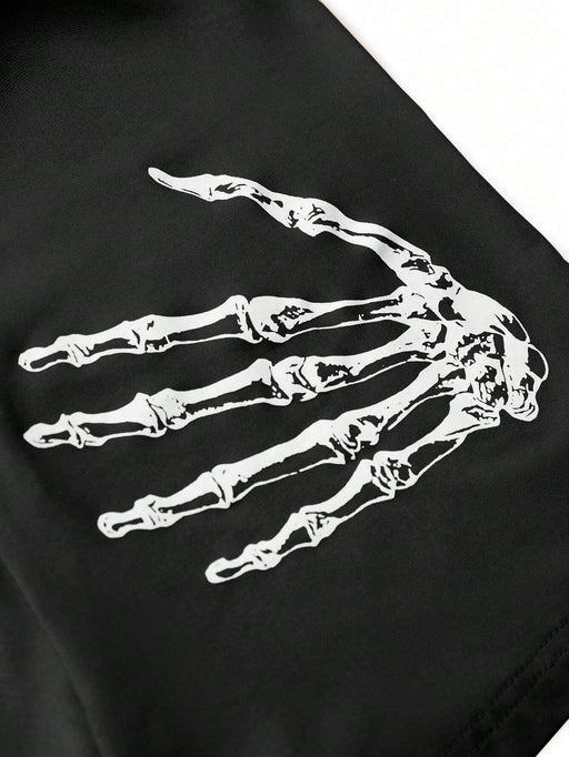 SHEIN Glyssa Leggings Cortos Con Estampado De Calaveras Y Palmeras Para Mujer - Quierox - Tienda Online