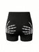SHEIN Glyssa Leggings Cortos Con Estampado De Calaveras Y Palmeras Para Mujer - Quierox - Tienda Online