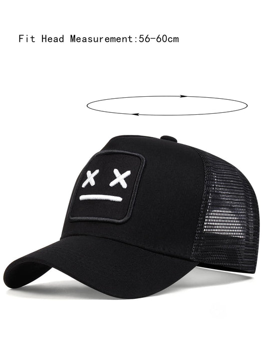 Shein gorra de béisbol con cara sonriente bordada para hombre - Quierox - Tienda Online