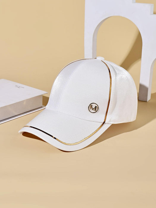 SHEIN Gorra informal elegante de satén con barra de cobre para mujer - Quierox - Tienda Online