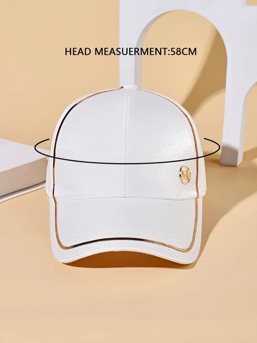 SHEIN Gorra informal elegante de satén con barra de cobre para mujer - Quierox - Tienda Online