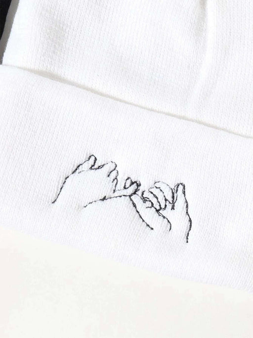 Shein Gorro con puños bordados con gestos para hombre, 2 piezas - Quierox - Tienda Online