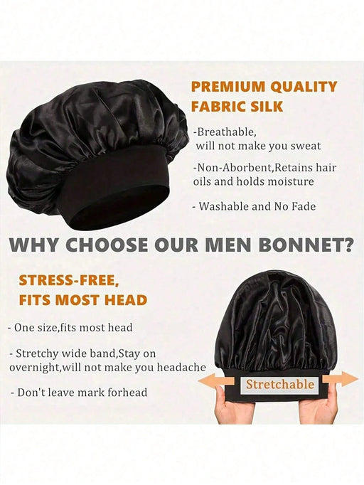 Shein Gorro elástico de ala ancha de color liso para mujer, Gorro de dormir de satén sedoso - Quierox - Tienda Online