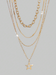 Shein Goth 4 piezas Conjunto de joyas con collar de cadena con colgante de estrella estilo punk dorado de moda - Quierox - Tienda Online