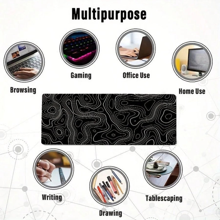 Shein Gran Alfombrilla De Ratón Para Juegos Topographic Contour - Quierox - Tienda Online