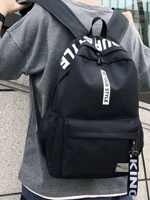 Shein Gran mochila de gran capacidad, bolsa de hombro ligera de dacron - Quierox - Tienda Online