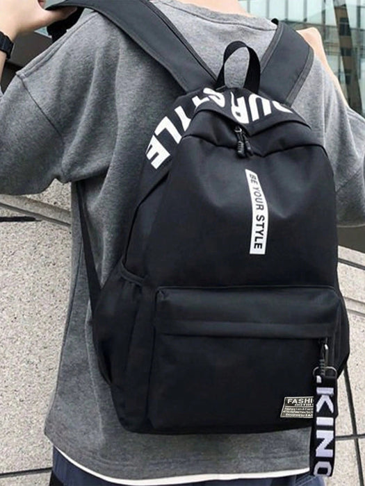 Shein Gran mochila de gran capacidad, bolsa de hombro ligera de dacron - Quierox - Tienda Online