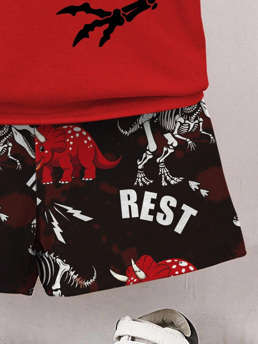Shein GraphicGems Conjunto para bebé niño: camiseta y pantalón corto con estampado - Quierox - Tienda Online