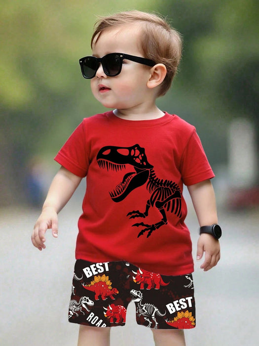 Shein GraphicGems Conjunto para bebé niño: camiseta y pantalón corto con estampado - Quierox - Tienda Online