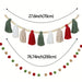 Shein Guirnalda de borlas navideñas y guirnaldas de pompones rojos, blancos, verdes y marrones para colgar en la pared - Quierox - Tienda Online