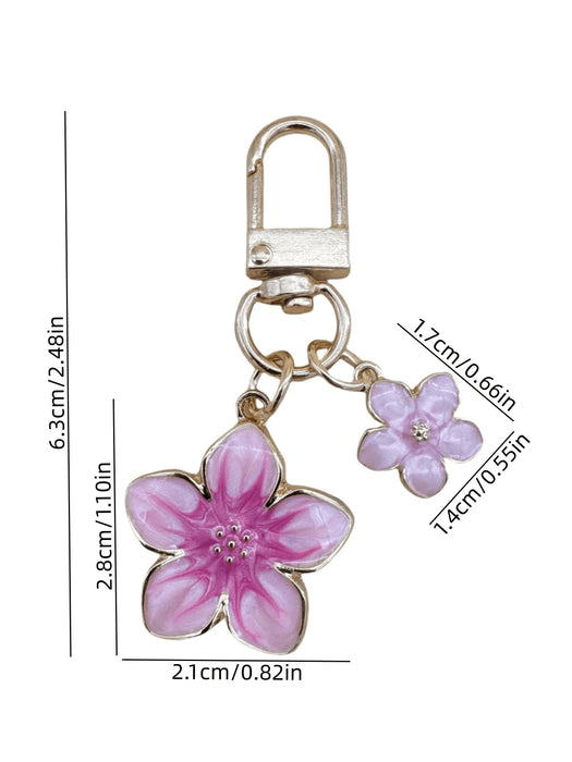 SHEIN HAILIAN 1 pieza Llavero con colgante en forma de flor de sakura de aleación ligera - Quierox - Tienda Online