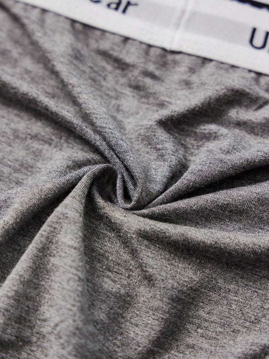 SHEIN HIALEGION Paquete de 5 calzoncillos bóxer casuales, cómodos y transpirables con diseño de letras para hombres - Quierox - Tienda Online