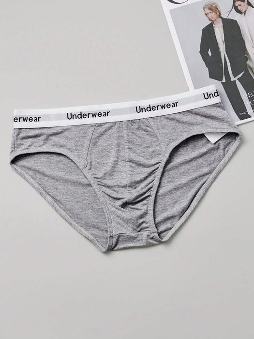 SHEIN HIALEGION Paquete de 5 calzoncillos bóxer casuales, cómodos y transpirables con diseño de letras para hombres - Quierox - Tienda Online