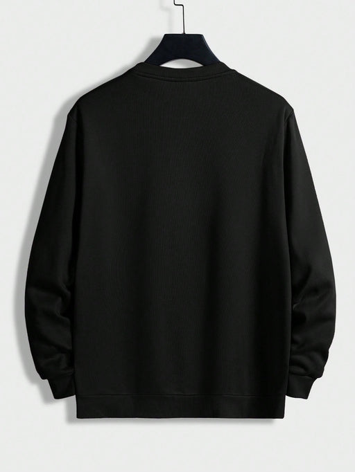 SHEIN HIMLAND Sudadera informal de cuello redondo para hombre, suave, cómoda y elegante, manga larga. - Quierox - Tienda Online