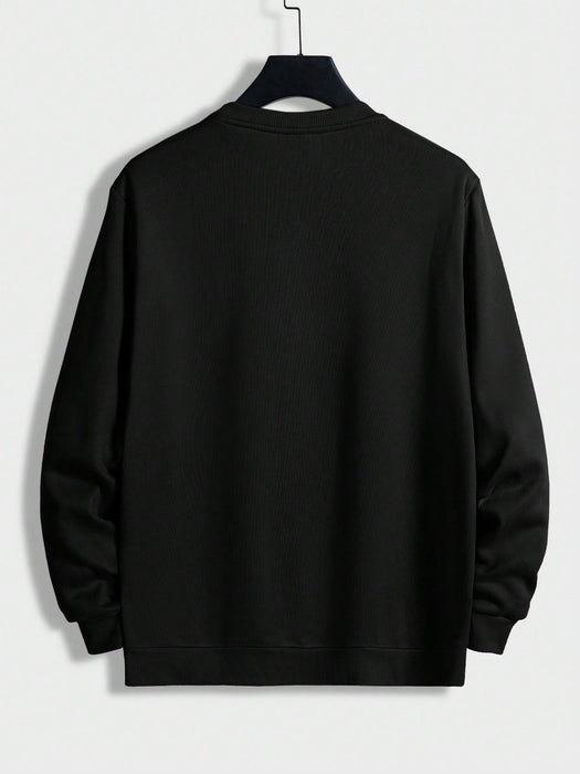 SHEIN HIMLAND Sudadera informal de cuello redondo para hombre, suave, cómoda y elegante, manga larga. - Quierox - Tienda Online