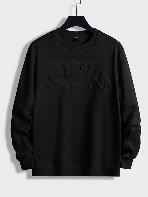 SHEIN HIMLAND Sudadera informal de cuello redondo para hombre, suave, cómoda y elegante, manga larga. - Quierox - Tienda Online