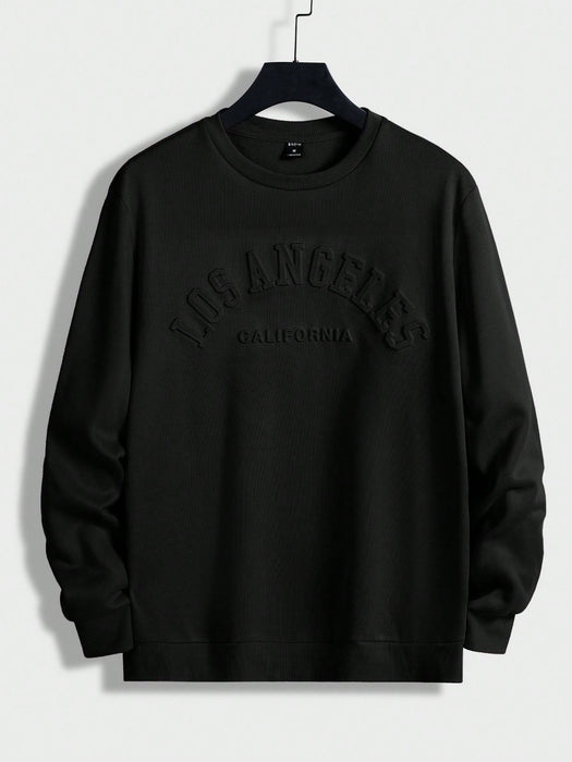SHEIN HIMLAND Sudadera informal de cuello redondo para hombre, suave, cómoda y elegante, manga larga. - Quierox - Tienda Online