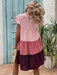 SHEIN Holidaya Vestido smock de color combinado de manga con volante bajo - Quierox - Tienda Online