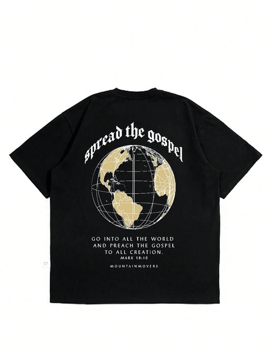 SHEIN Hombres Camiseta con slogan & con estampado de Tierra - Quierox - Tienda Online