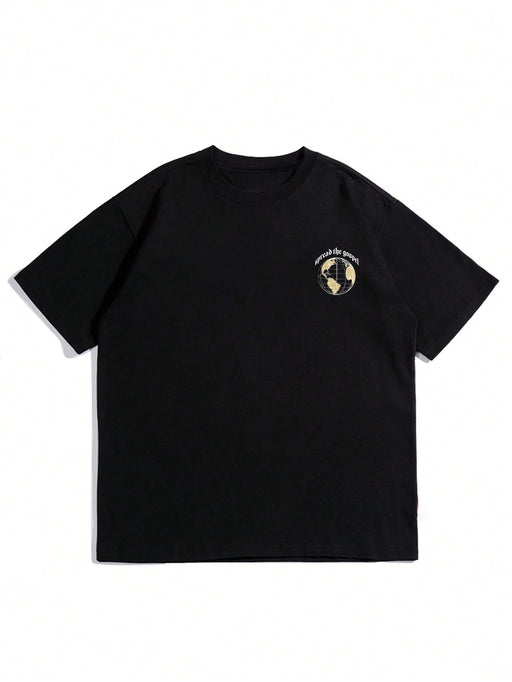 SHEIN Hombres Camiseta con slogan & con estampado de Tierra - Quierox - Tienda Online