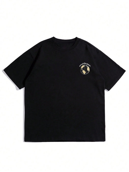 SHEIN Hombres Camiseta con slogan & con estampado de Tierra - Quierox - Tienda Online